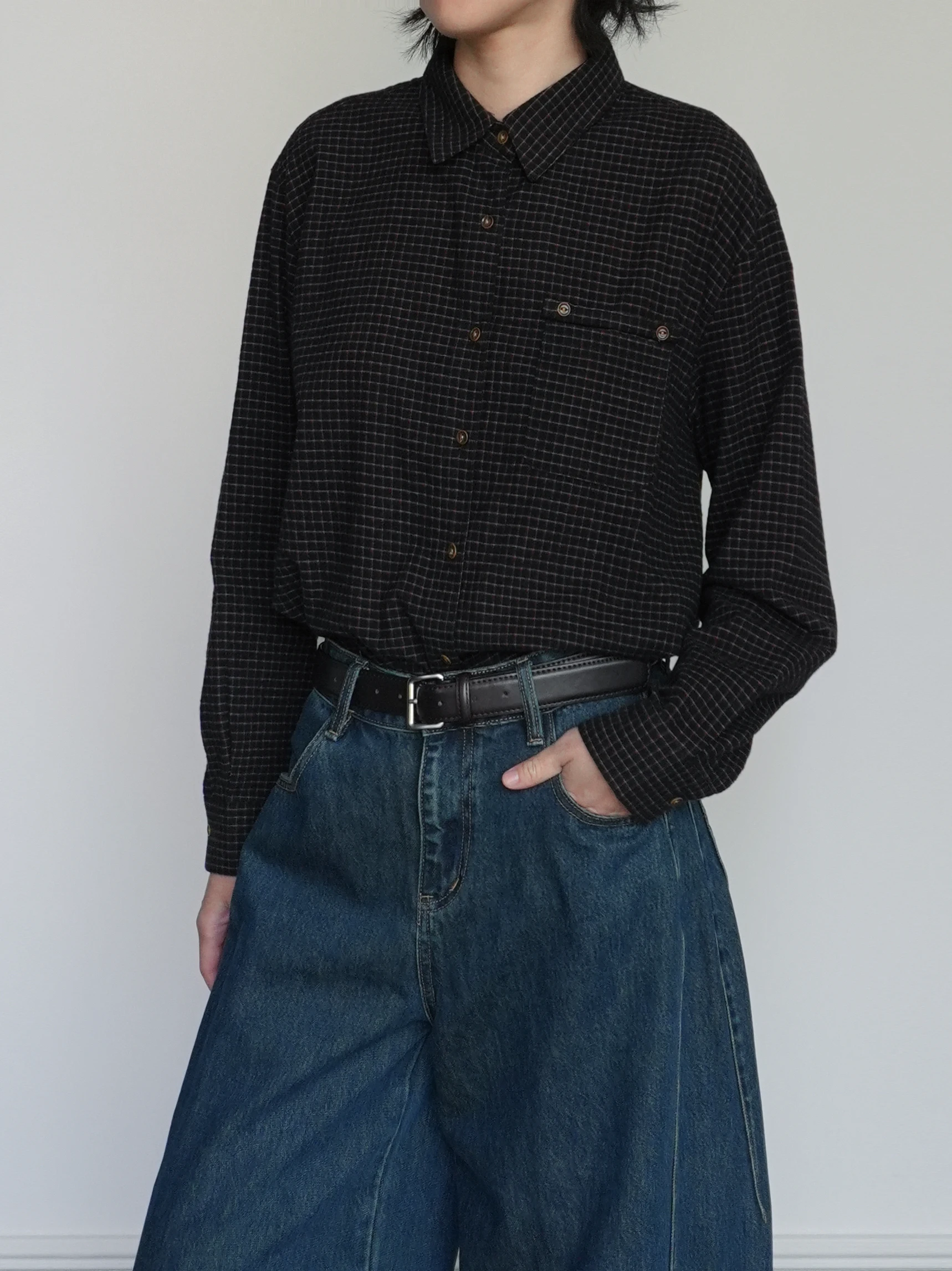 

Ретро-рубашка свободного кроя для женщин с воротником, длинными рукавами, из дышащего хлопка и льна, с клетчатым принтом, универсальный модный топ