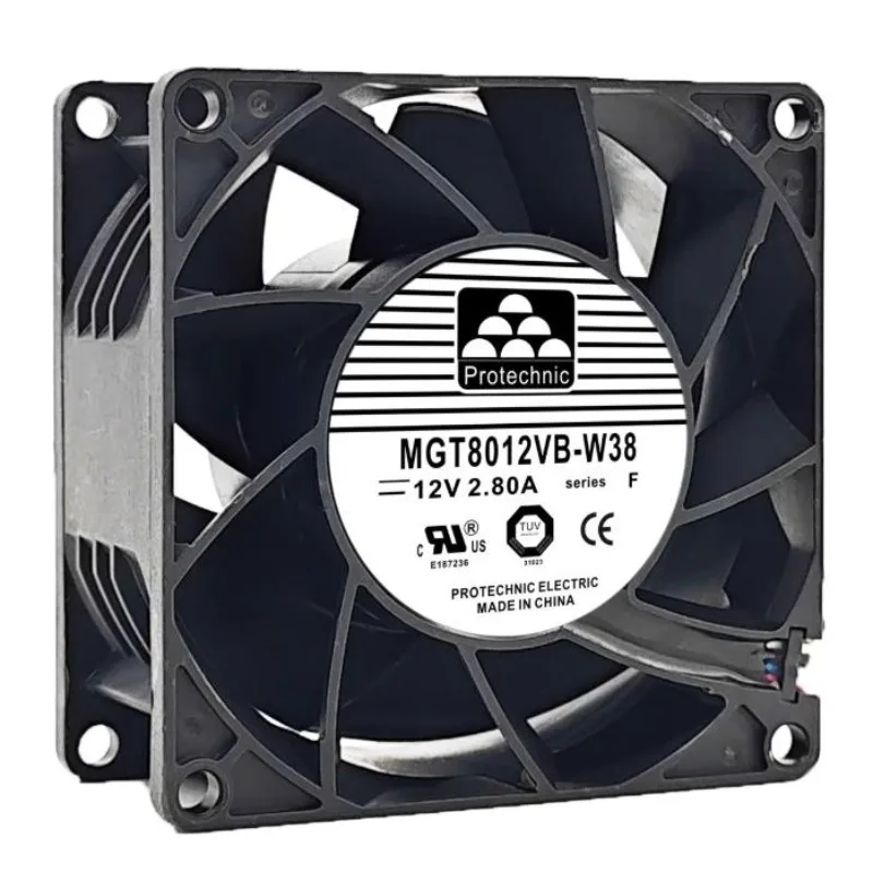 New CPU Fan For MGT8012VB-W38 DC12V 2.8A 8038 8cm 4 Lines Waterproof Cooling Fan 80*80*38MM