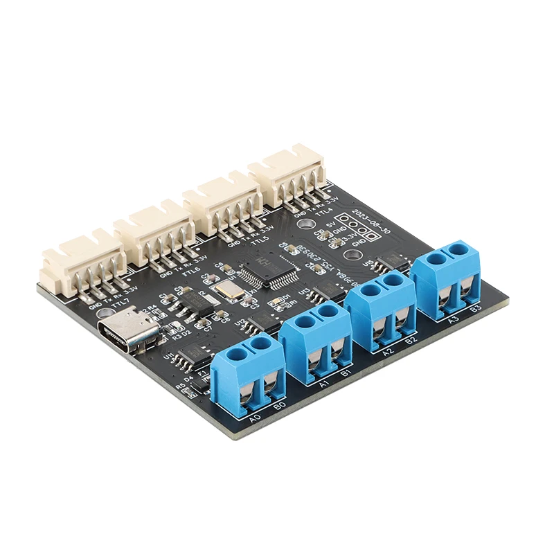 USB Type-C to 4-channel UART TTL serial port + 4-channel RS485 serial port module CH348 multi-channel expansion board