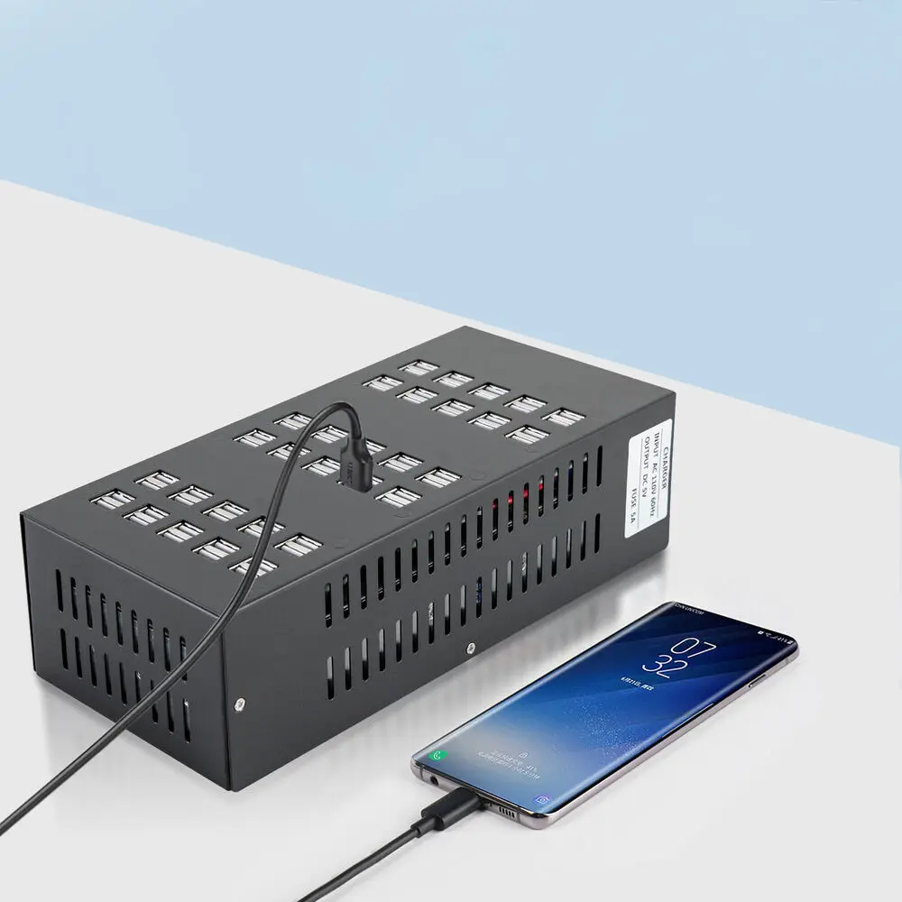 400W Multi 60 Port USB Charging Station Hub Desktop Cell Phone Charger Organizer