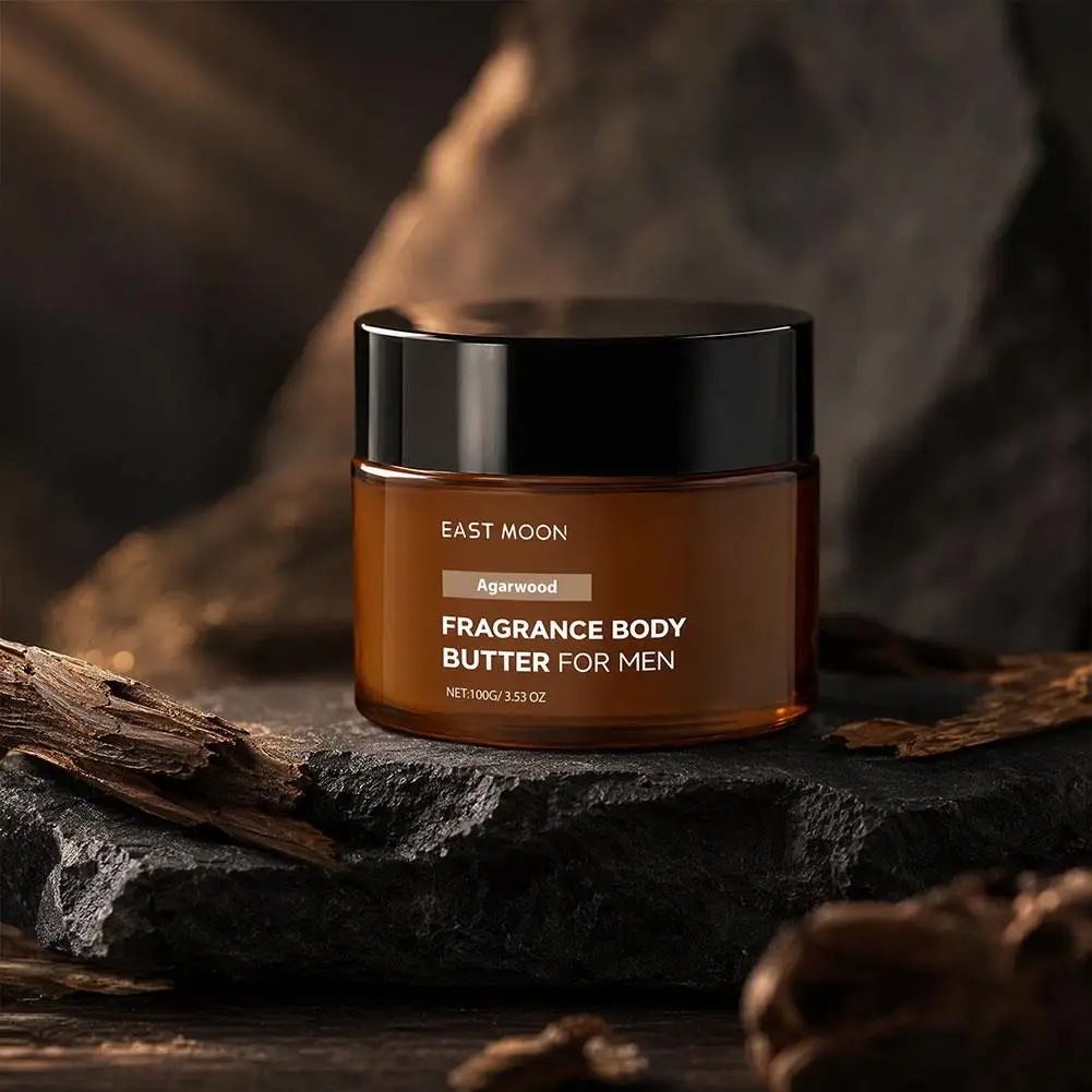100g Refreshing Men Cologne Scent Body Lotion Agarwood Fragrance Body Butter For Men Gentle Care Dry Skin Deep Nourishing Cream