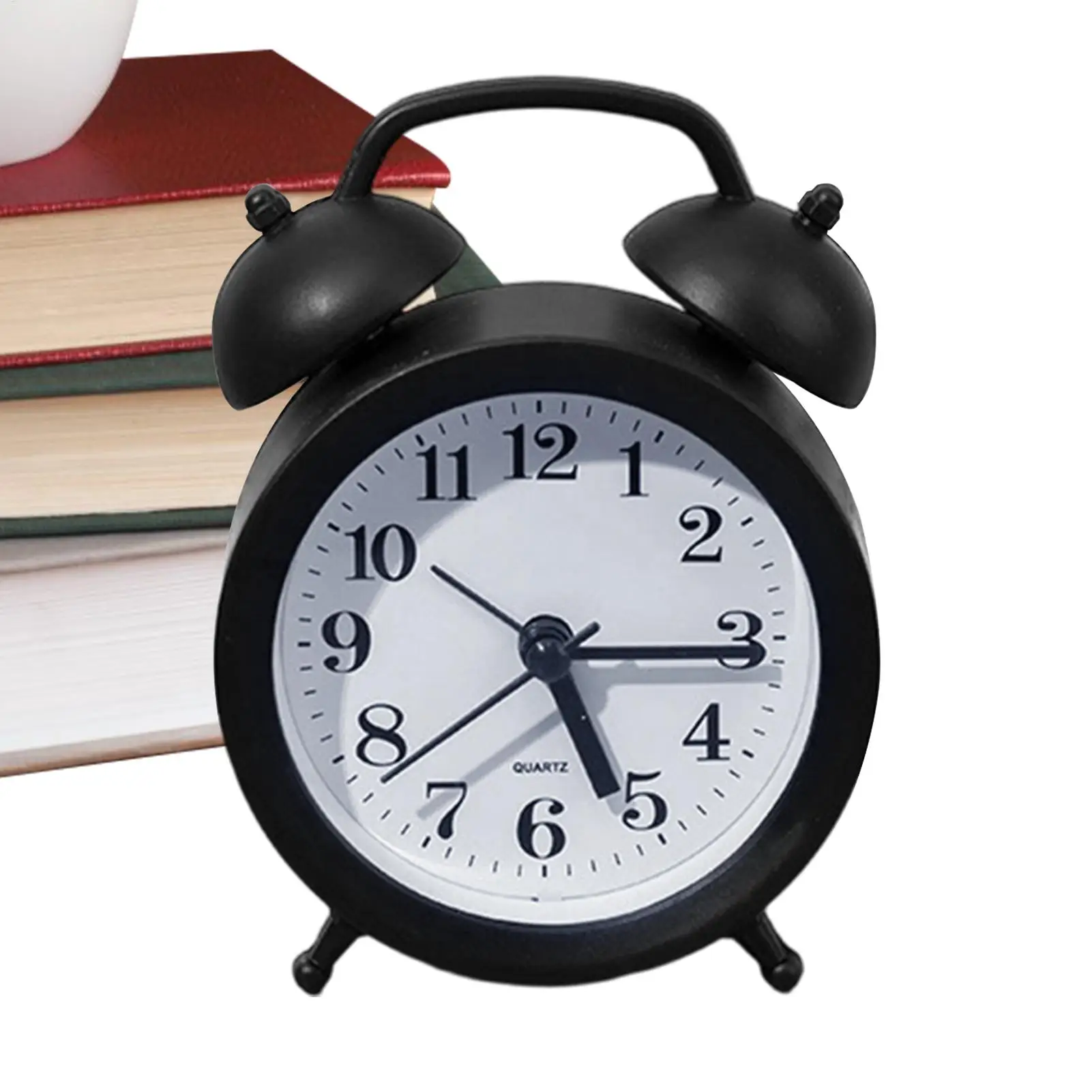 Mini Alarm Clock Small Round Timer Portable Desktop Home Decor For Living Room Nightstand Workplace Dorm Kitchen Bedroom