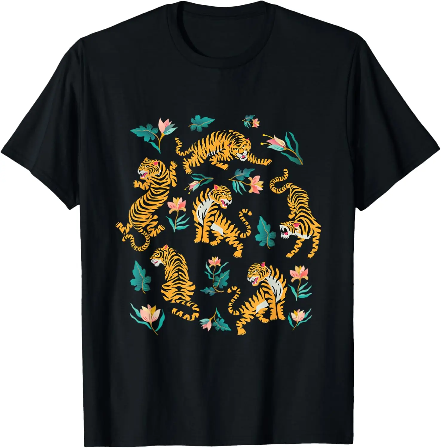 

Dancing Tigers Cartoon Graphic Asian art T-Shirt