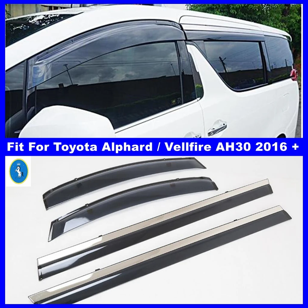 

Exterior Refit Window Visors Awnings Wind Rain Deflector Visor Guard Vent Cover Kit For Toyota Alphard Vellfire AH30 2016 - 2019