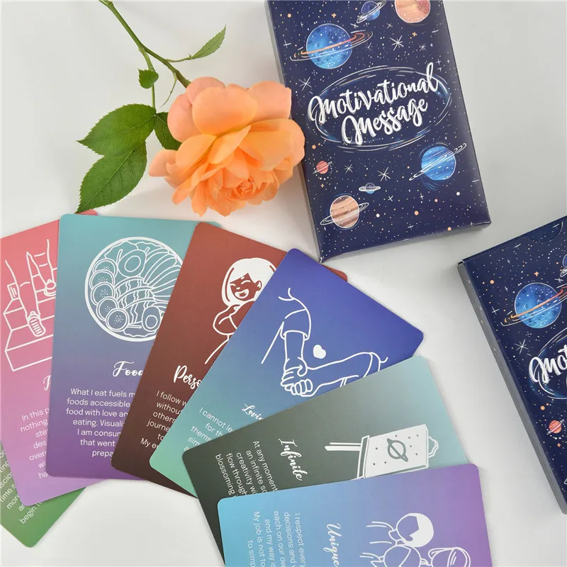 52pcs/Lot Motivational Mindful Message Card Mini Postcard English Inspirational Greeting Card Affirmations And Encouragemen Card