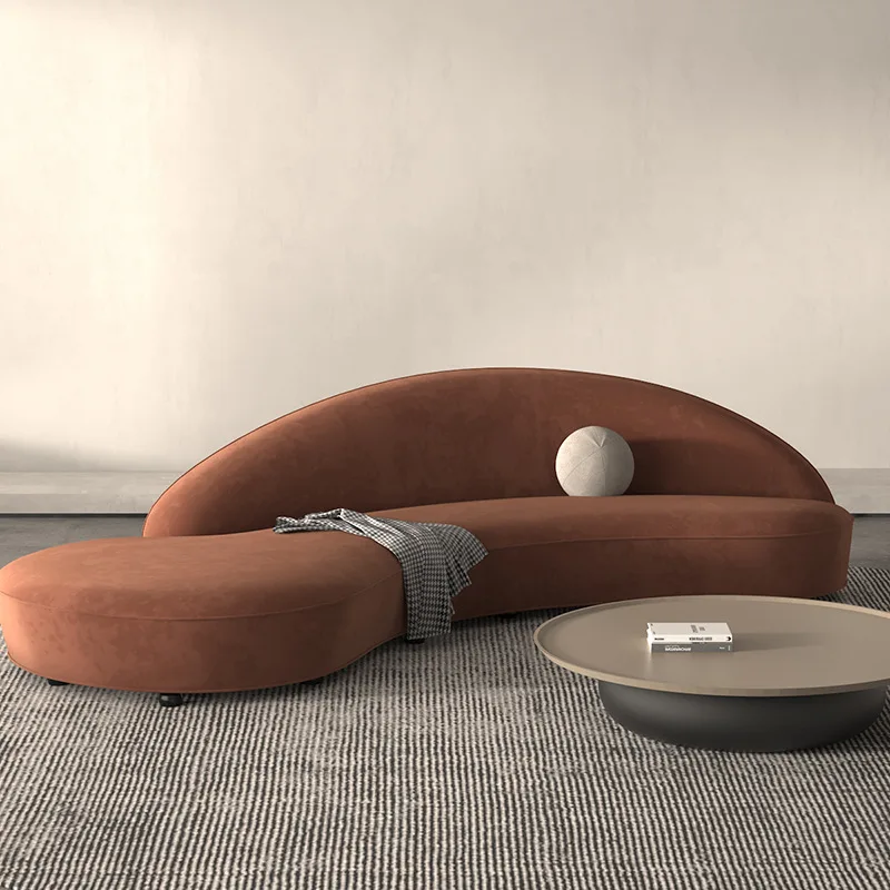 Nuevo sofá curvo nórdico simple.