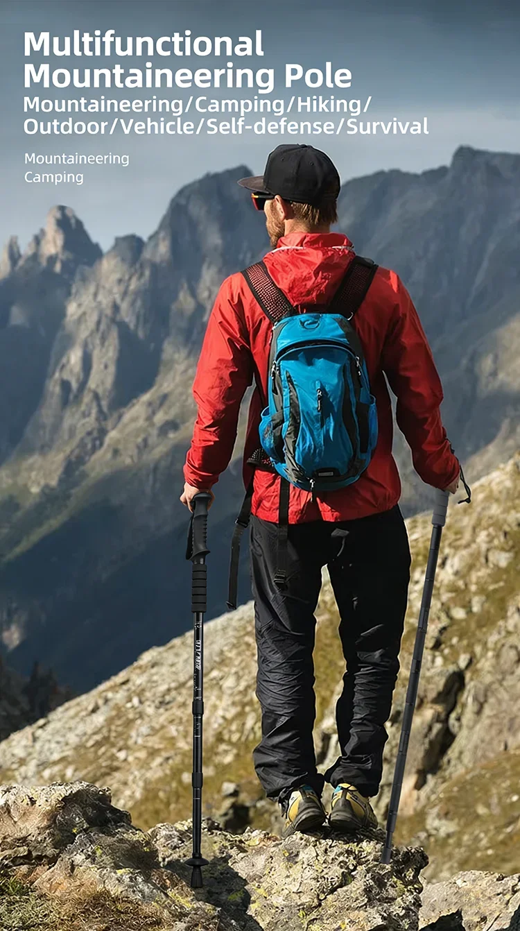 Bastone da trekking pieghevole in lega di alluminio da escursioni_voghion.com
