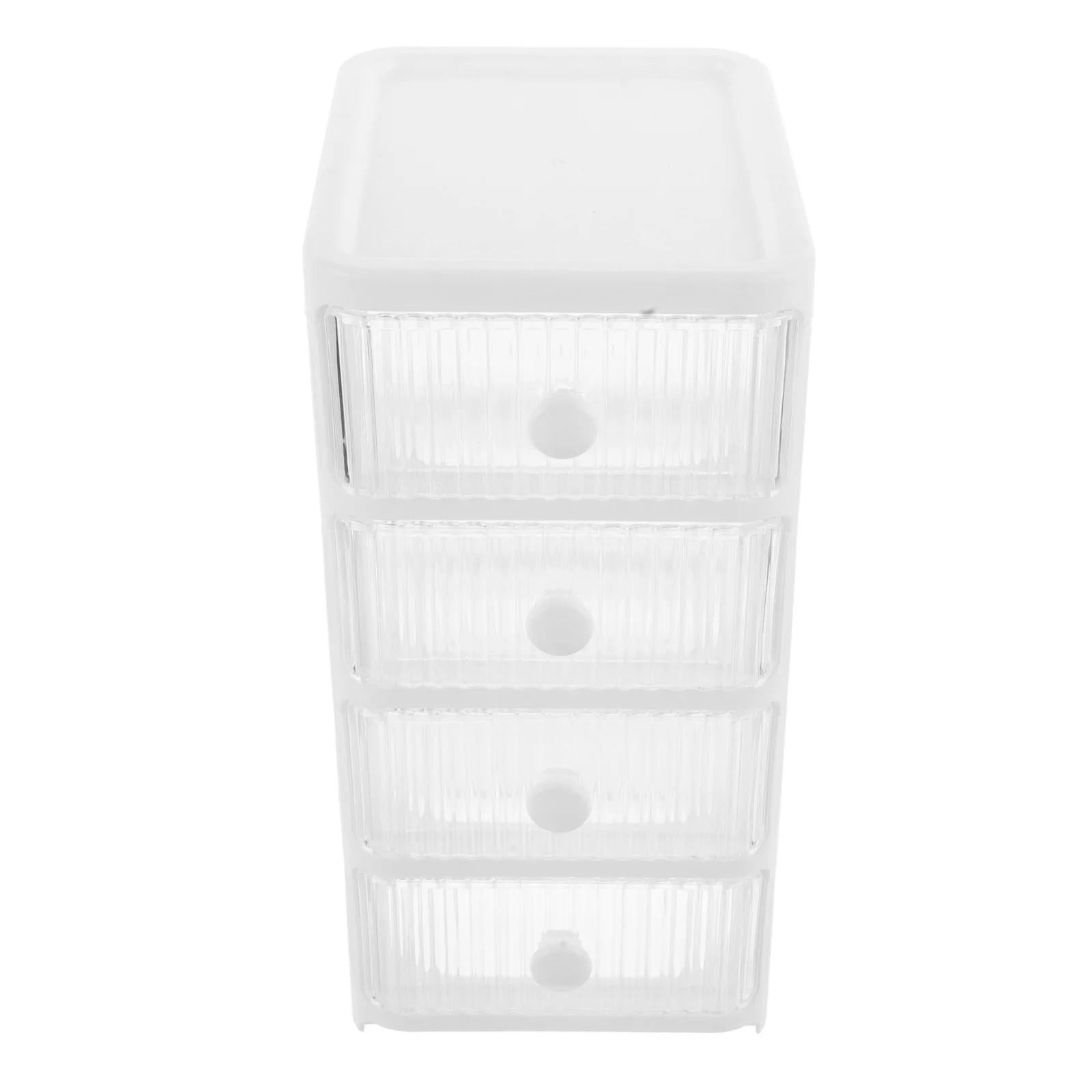 

Transparent 4-Tier Drawer Makeup Storage Box White Desktop Organizer for Cosmetics Jewelry Vanity Bathroom Bedroom