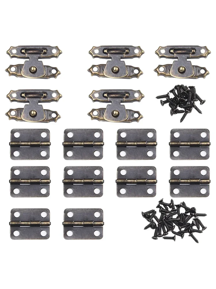 

Antique Cabinet Hinge Wooden Box Hinge Hasp Latch Furniture Hinges With Screws Jewelry Box Drawer Hasp Hardware