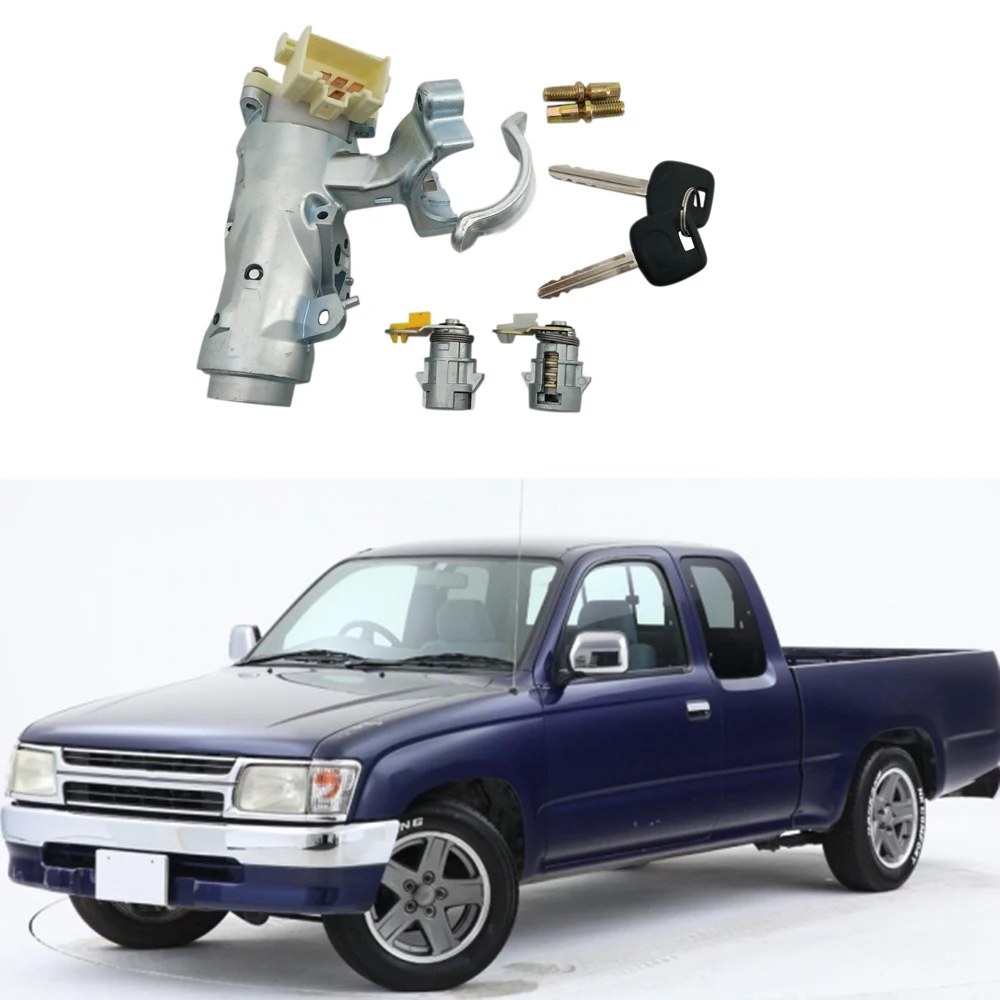 

AEA7-Ignition Lock Core Ignition Switch Steering Barrel Lock + Door Lock With 2 Keys Set For Toyota Hilux 1997-2005