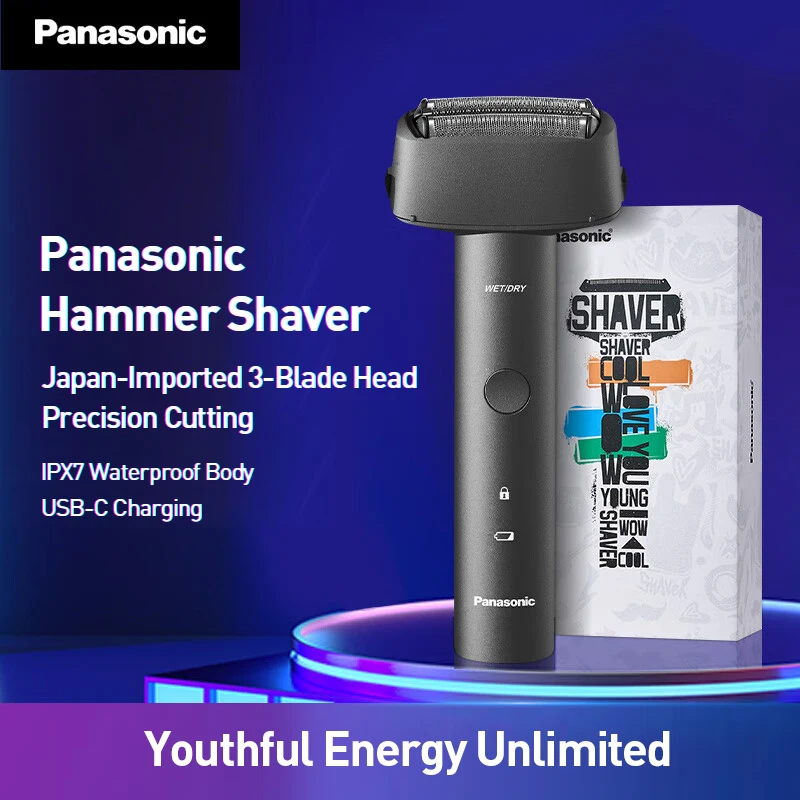 

Электробритва Panasonic RM31, мужская бритва, плавающее лезвие, сухое и влажное бритье, быстрая зарядка, моющаяся, нержавеющая сталь