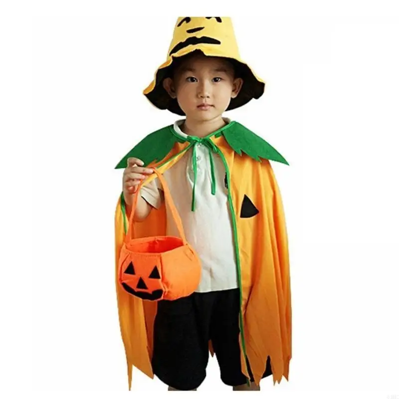 

63HC Kids Candy Bag Holiday Gift Pumpkin Tote Handbag for Boy Girl Party Supplies