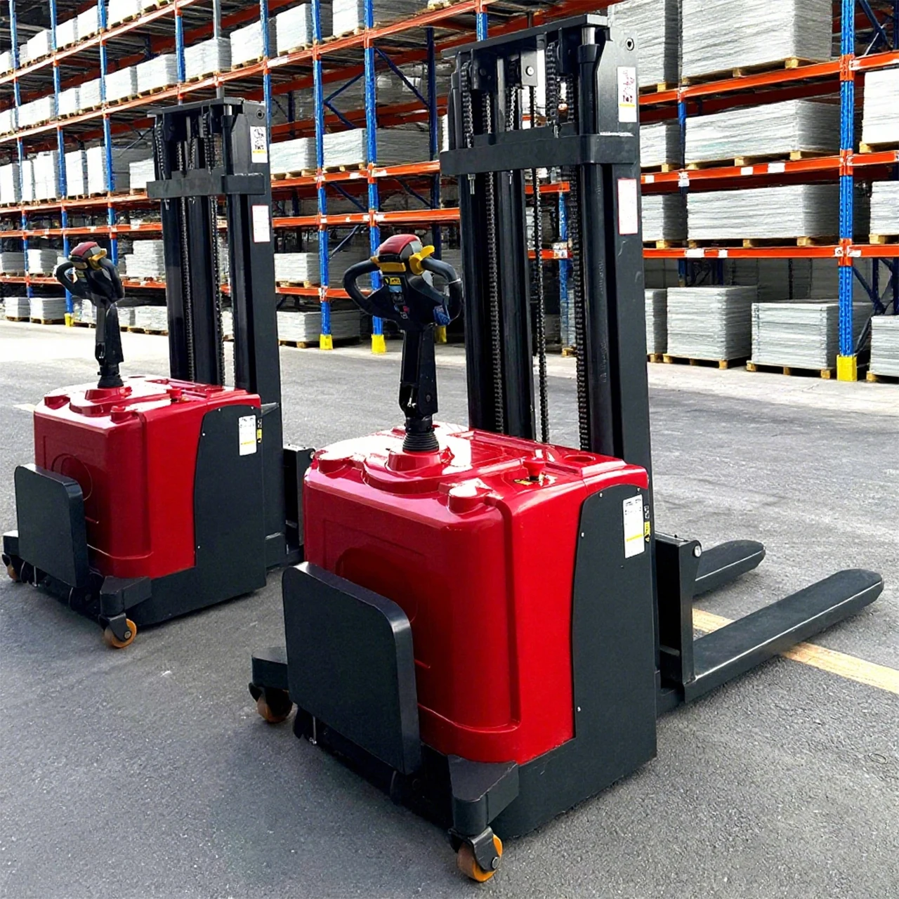 Full Electric Ride On Stacker 3 Ton 1.6m Height Heavy Capacity Power Jack For Steel And Metal Moving