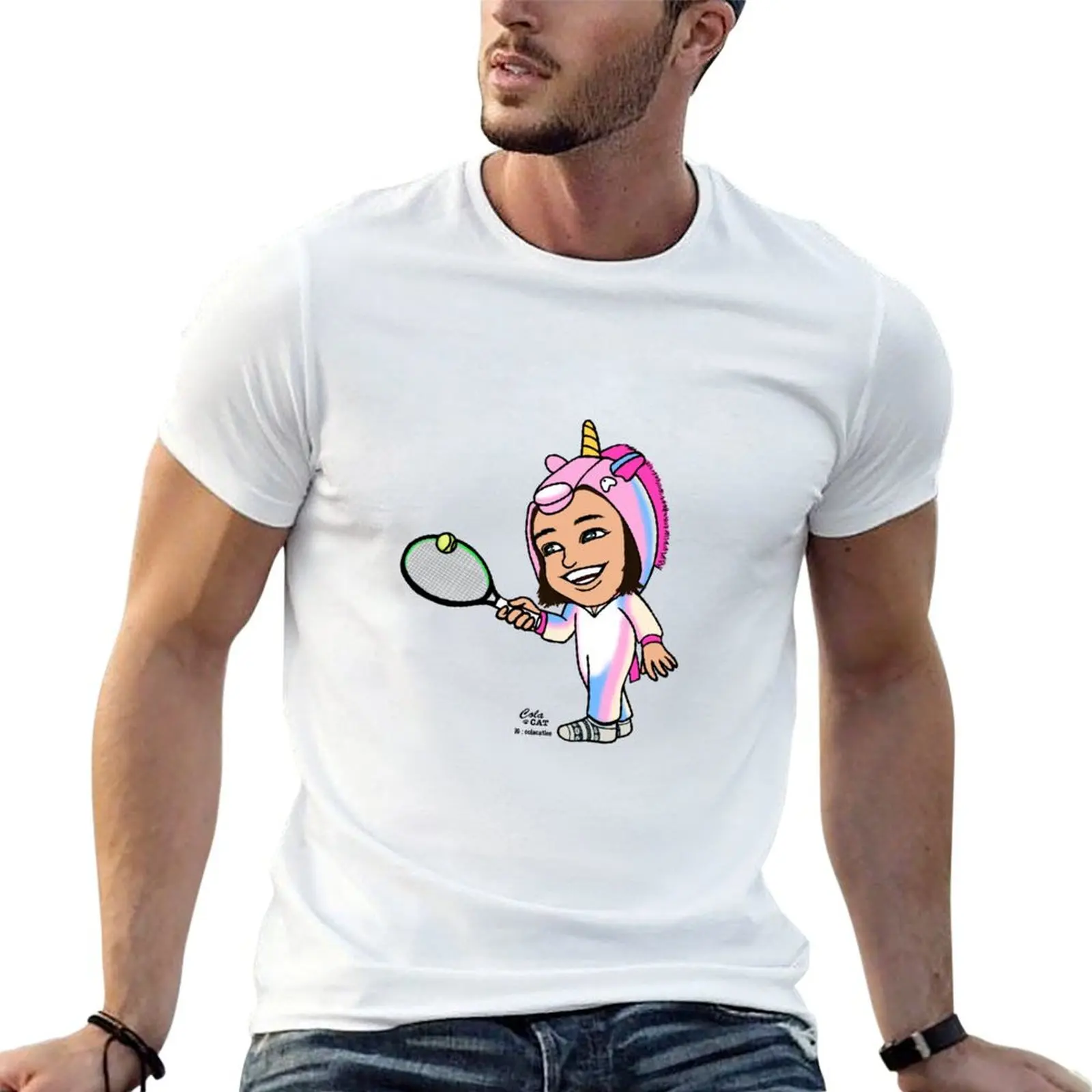 Camiseta Iga Swiatek Volley Wall Unicorn, camiseta para hombre, camisetas 100% de algodón para hombre, camiseta informal para hombre