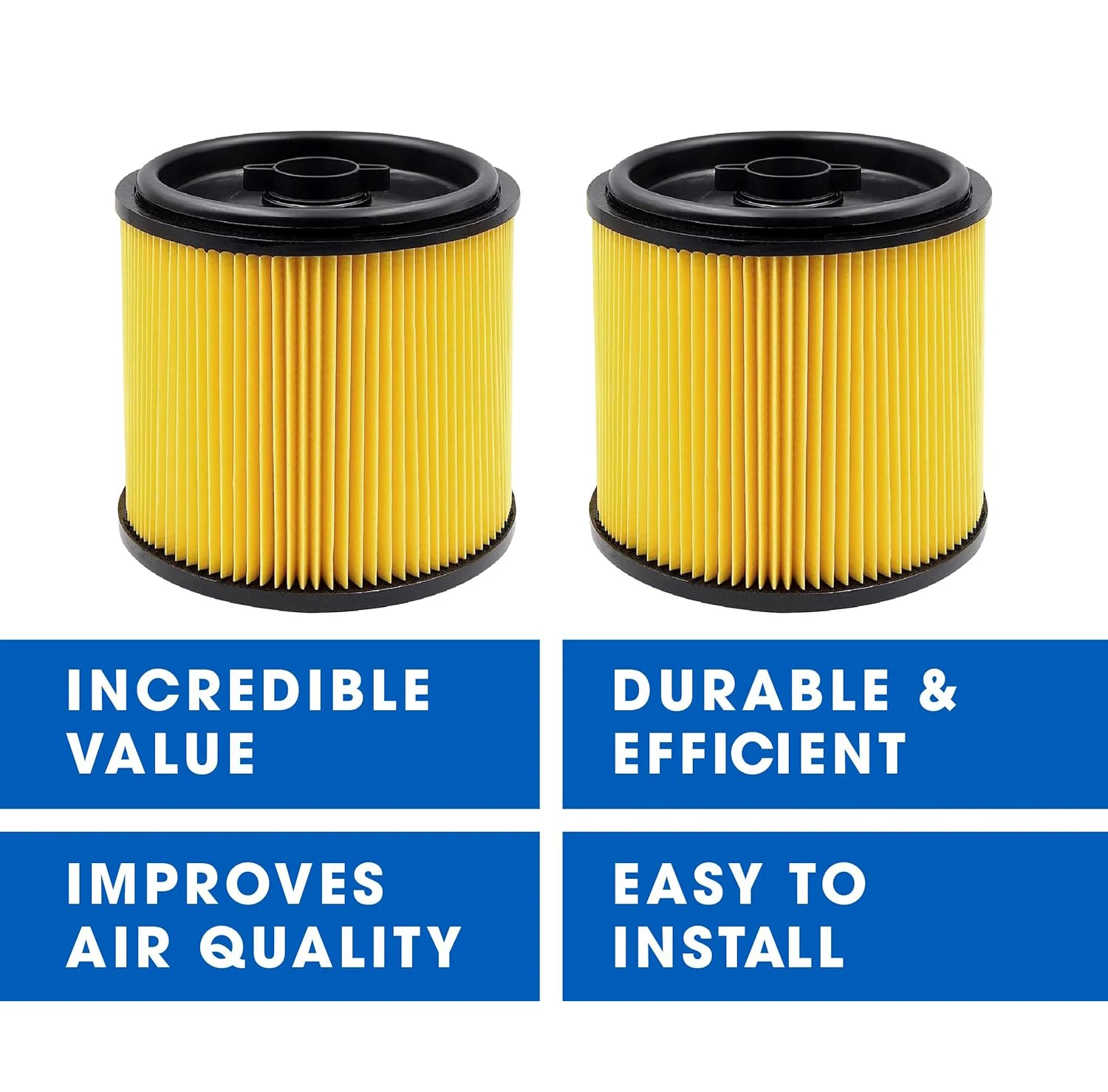 استبدال فلتر خرطوشة قياسي لمرشح Vacmaster VCFS، متوافق مع مرشح Vacmaster 5-16 جالون رطب/جاف #4