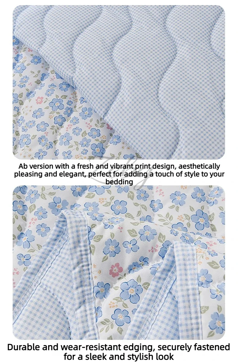 Breathable Quilted Summer Blanket Cooling Skin-friendly Comforter Soft Lightweight Quilt Well-vetilated Single Double  Duvet Set