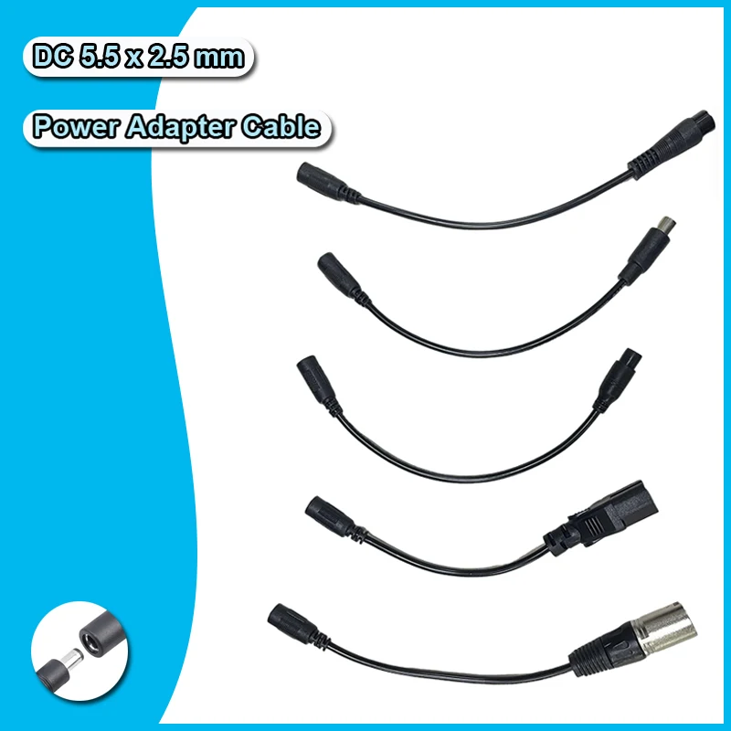 

Соединительный кабель постоянного тока 5,5 × 2,5 мм DC к XLR, авиационный разъем Xiaomi, кабель питания, адаптер, автомобильный аккумулятор, зарядное устройство, кабель-адаптер