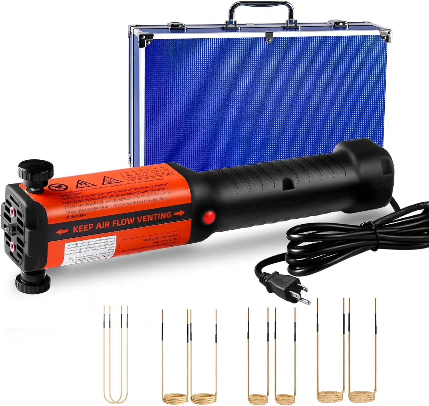 

1300W Induction Heater Bolt Removal Kit w/Box - 8 Coil Magnetic Bolt Buster Tool, 25S Fast Heating & Overheat Protection, Profes
