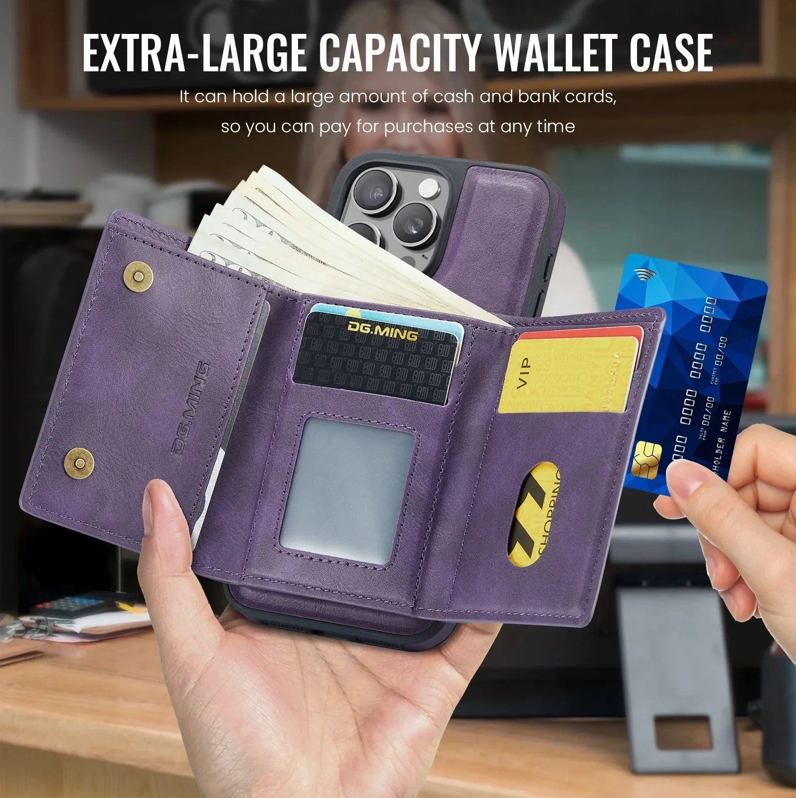 

Magnetic Leather Detachable Wallet Phone Case For iPhone 17 Air 16E 16 Pro Max 15 Plus 14 13 12 11 Wireless Charging Cards Cover
