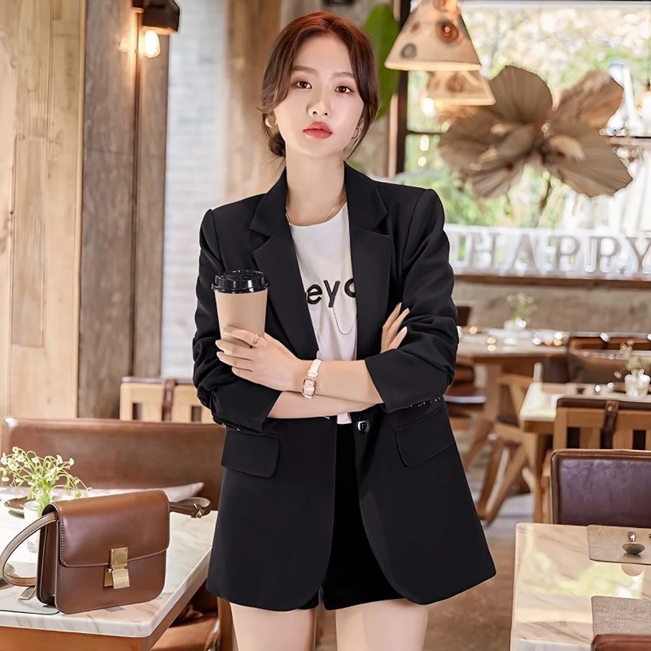New Split-ended Casual High-end Design Versatile Small Suit Top