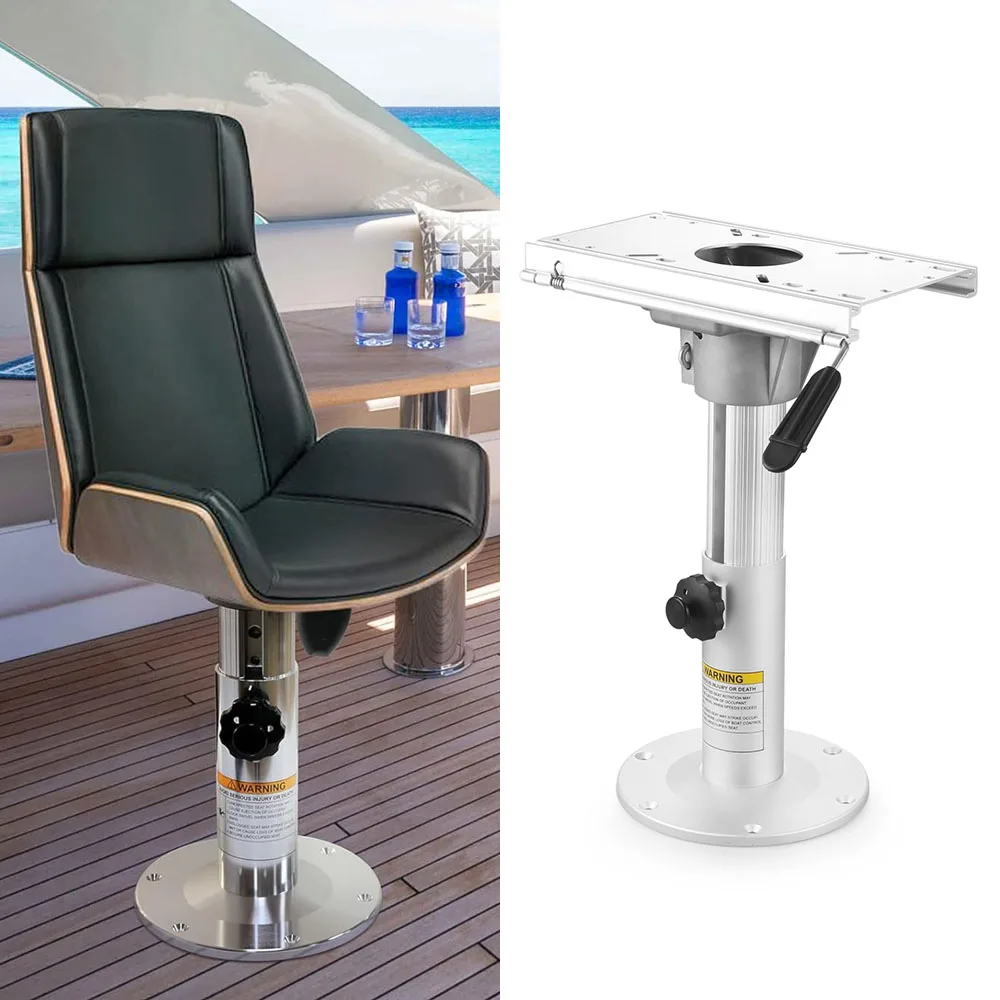 

LODENQC Алюминиевая подставка для сиденья лодки с регулируемой высотой и направляющей — фиксирующее основание стула для лодки, диапазон высоты от 13 до 19 дюймов