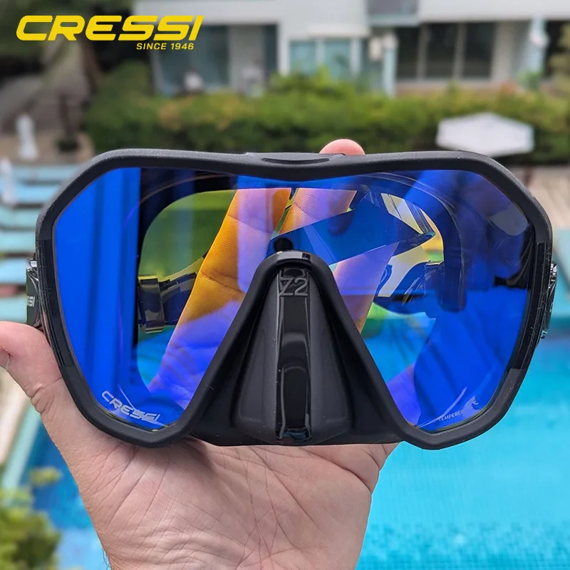 Cressi Adult Frameless Diving Mask - Wide View Mono Lens - Low Internal Volume - Soft Silicone Skirt - Z2: Designed in Italy