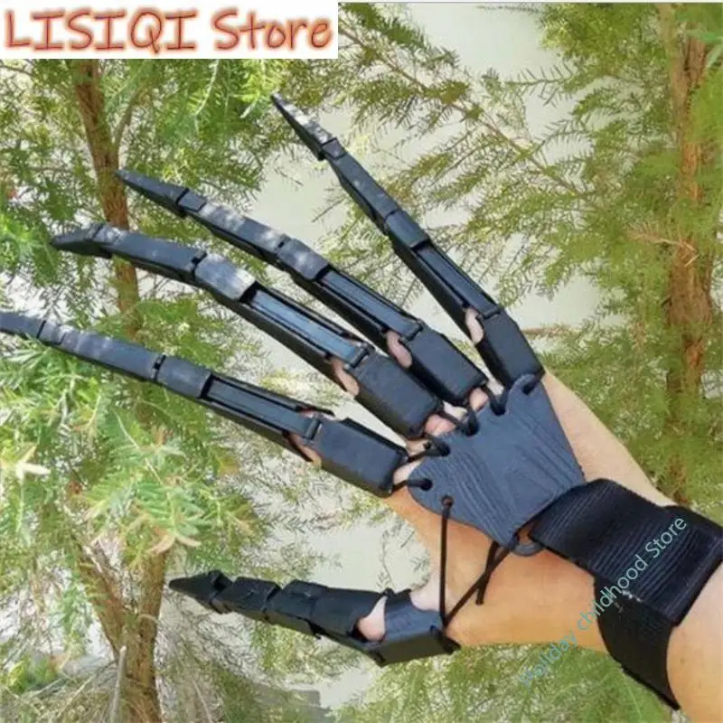 

New Halloween Articulated Fingers Scarry Fake Fingers Skeleton Hands Realistic Horror Ghost Claw Props Cosplay Gear Finger Glove