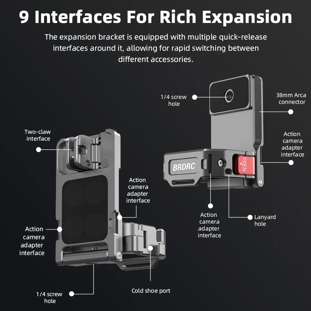 BRDRC Marco adaptador magnético para DJI Osmo Pocket 3, soporte de expansión para cámara, Base de montaje de escritorio, accesorios de fotografía portátiles