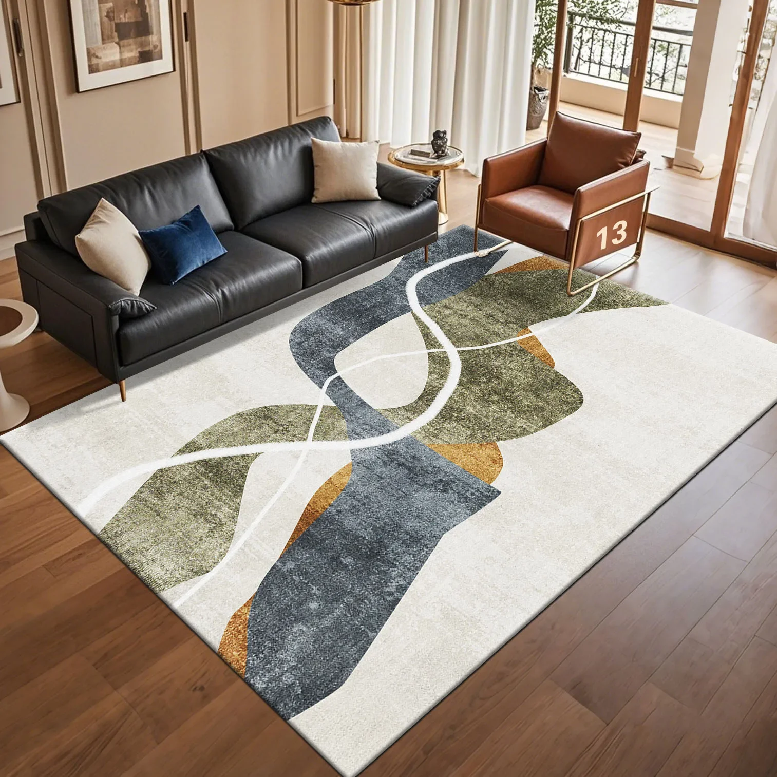 HD-Modern Light Luxury Abstract Carpet for Living Room Coffee Tables Sofa Rugs Bedroom Soft Floor Mat