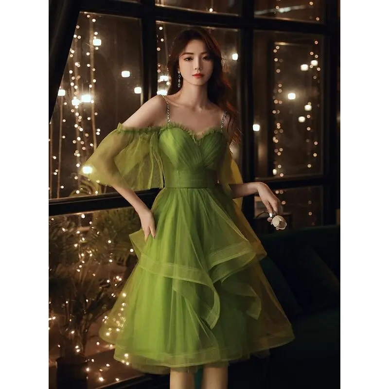 

Ele Princ Sle Dr с пятью четвертью и средней талией для вечеринок Новое женское платье на бретельках