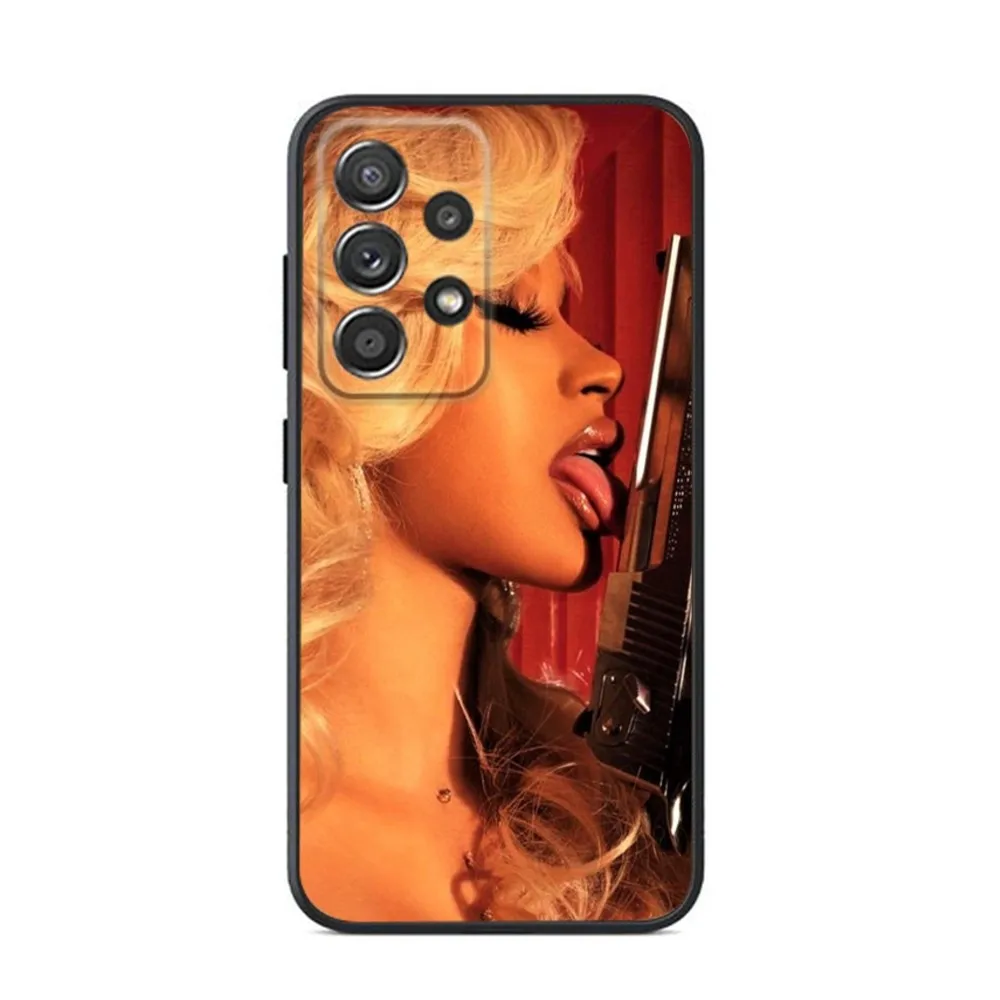 Singer C-Cardi B Phone Case For Samsung S24,S23,S22,S21,S20,S10,S10E,S9 Plus FE Note 20 Ultra 10,9 Plus Black Case