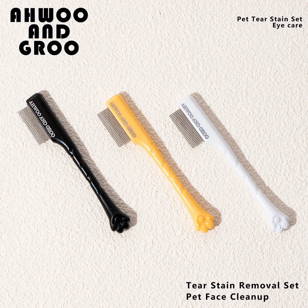 Huisdier Gezichtsreiniging Kam Set Verwijdert Traanvlekken Oogpoep Kat Poot Kam Hond Haar Reparatie Schaar Kat Haar Kam huisdier Schone Benodigdheden