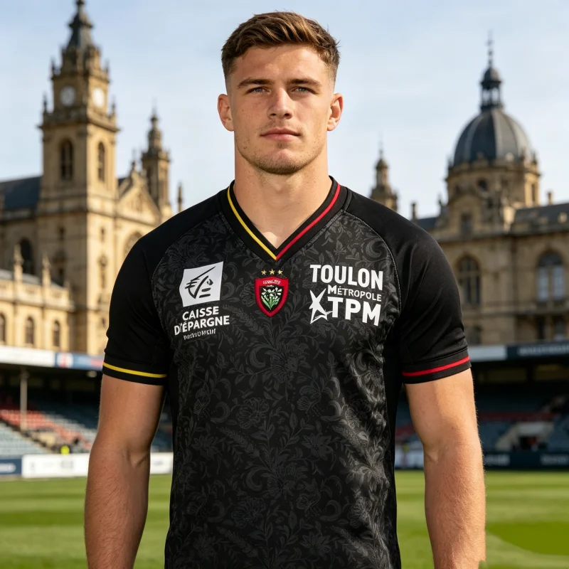 Camisa de Rugby 2026 RCT Toulon Terceira Edição - Camiseta Masculina para Fãs de Futebol, Secagem Rápida e Respirável, Roupa Esportiva para Família e Crianças