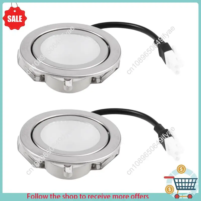 

Y67A-2Pcs Светодиодные лампочки с вытяжкой из нержавеющей стали, замена постоянного тока 12 В для кухонных деталей, серебро
