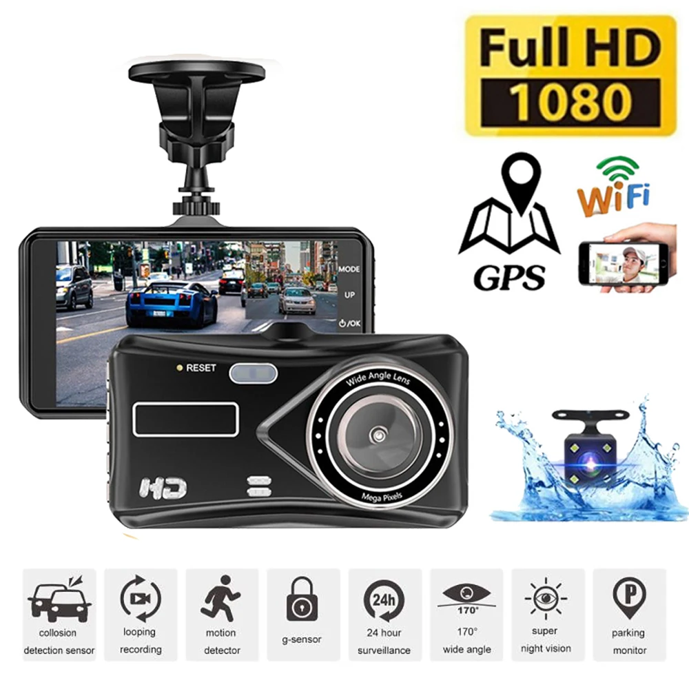 

Dash Cam WiFi Full HD 1080P Car DVR Rear View Camera Drive Video Recorder Black Box Night Vision Auto Dashcam Car Camera GPS