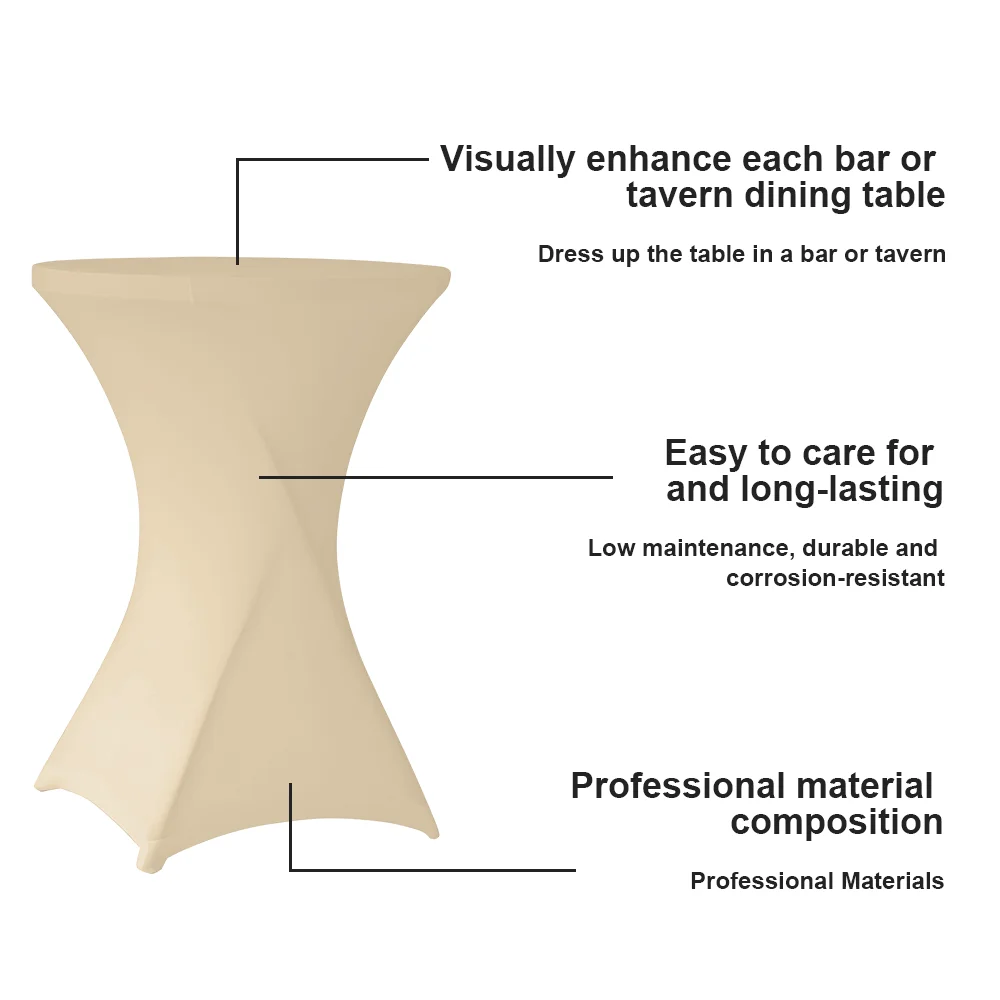 Stretch Table Cloth Cocktail Table Cover Spandex Table Cloth Bar Hotel Party Wedding Table Cloth Decoration Multi-color