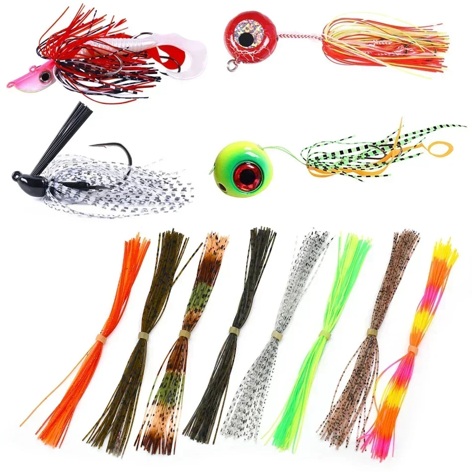 MNFT 8 Bundles 13 cm Länge Fliegenbindematerial Streamer Nymphenbeine Buzzbaits Spinner Glitzer Barred Color Jig Tintenfischrock – Detail 6