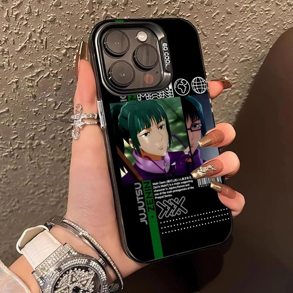 Jujutsu Kaisen Maki Zenin Phone Case for iPhone 17 16 15 14 13 12 11 X XR XS 8 7 Pro Max Plus Translucent Colour Cover Cover