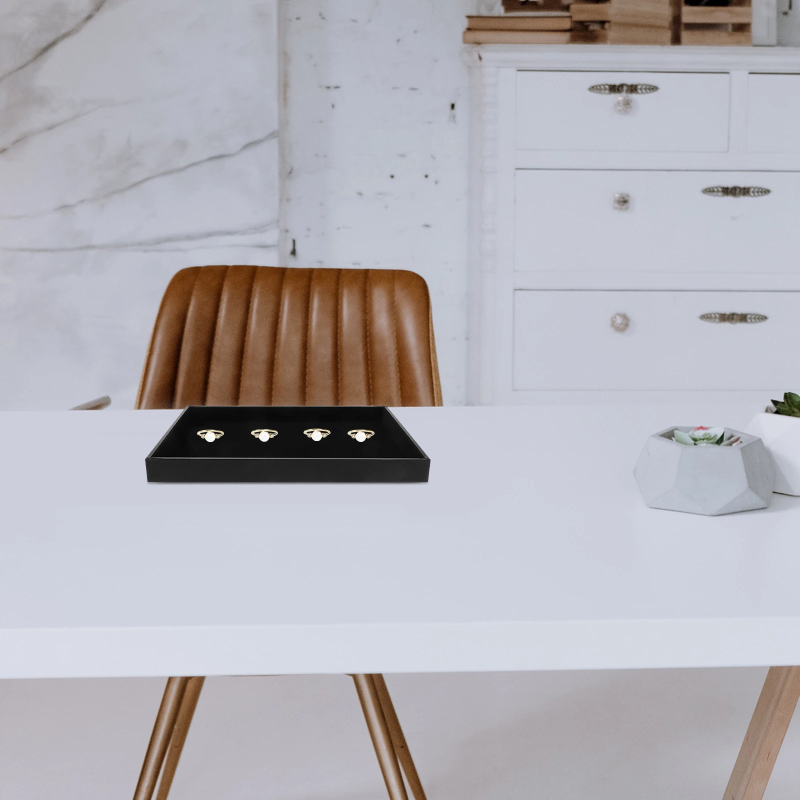 

Chic Jewelry Tray Black Flannel Jewelry Holder for Small Accessories Easy Identification and Longtime Usage Ring Organizer Trays