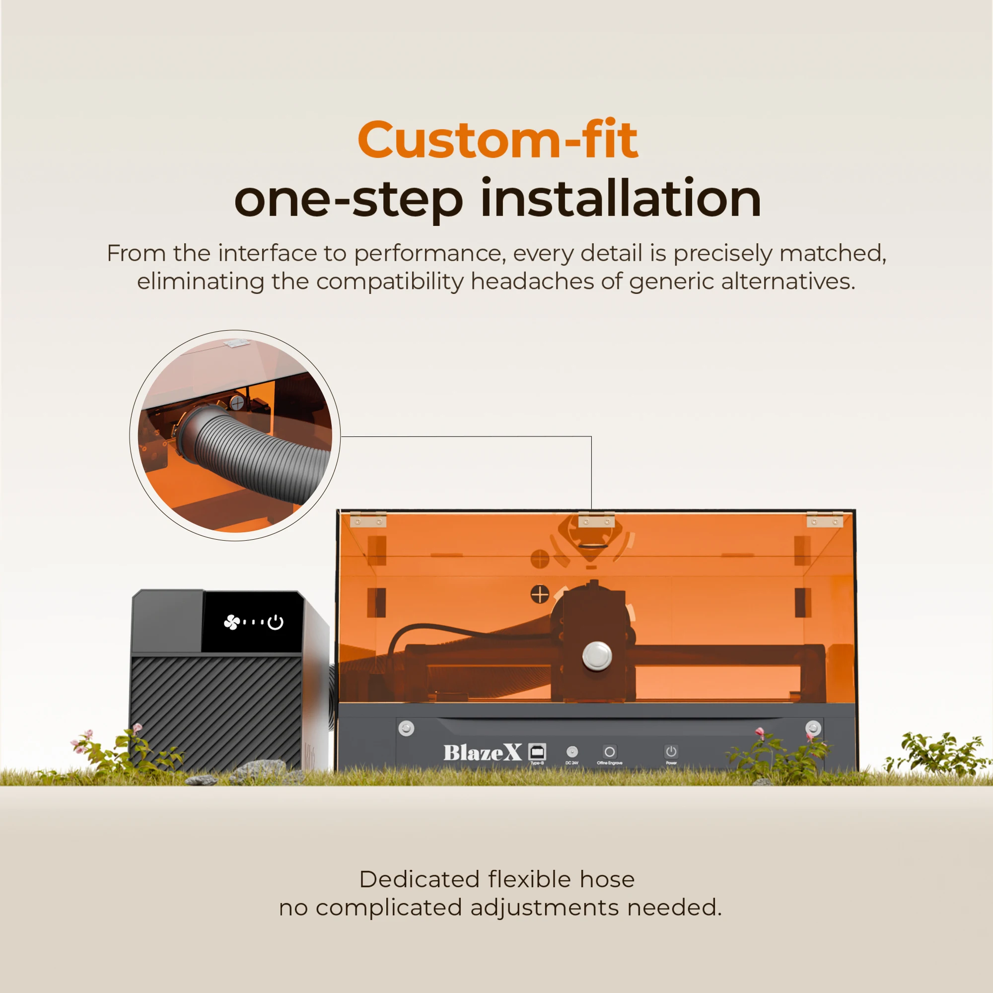 BlazeX Air Purifier for M3 Laser Engraver, 3-Stage Filtration Fume Extractor with HEPA & Active Carbon Filter, High-Efficiency Dust & Odor Removal for Indoor Laser Cutting and Engraving view 6