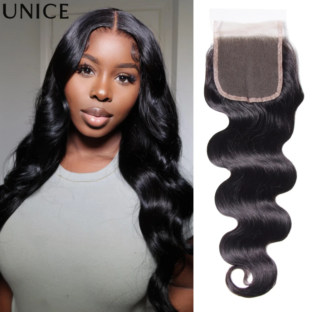 

Накладные пряди UNice Body Wave: 4x4 Lace Closure, 5x5 HD Lace Closure и 13x4 Lace Frontal Free Part из 100% натуральных человеческих волос