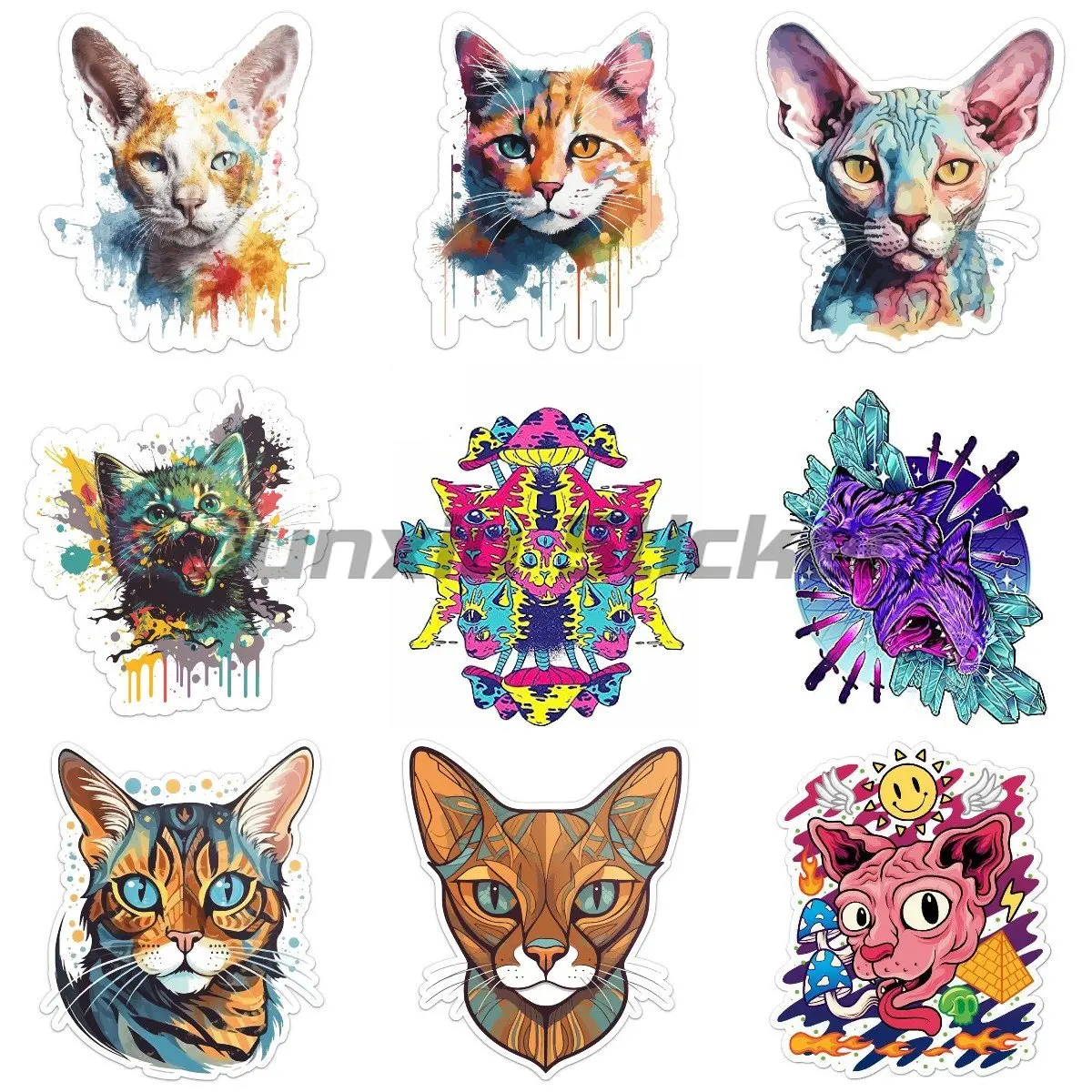 Creative Funny Art Pattern Cat Car Decals Bumper Stickers Car Window Laptop Luggage Suitcase Vinyl Car Sticker