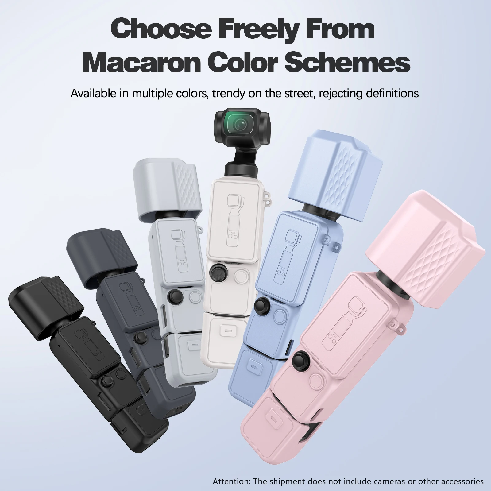 Capa Protetora de Silicone Cor Macaron para DJI Osmo Pocket 4, Acessório de Câmera com Cobertura Total Anti-Risco