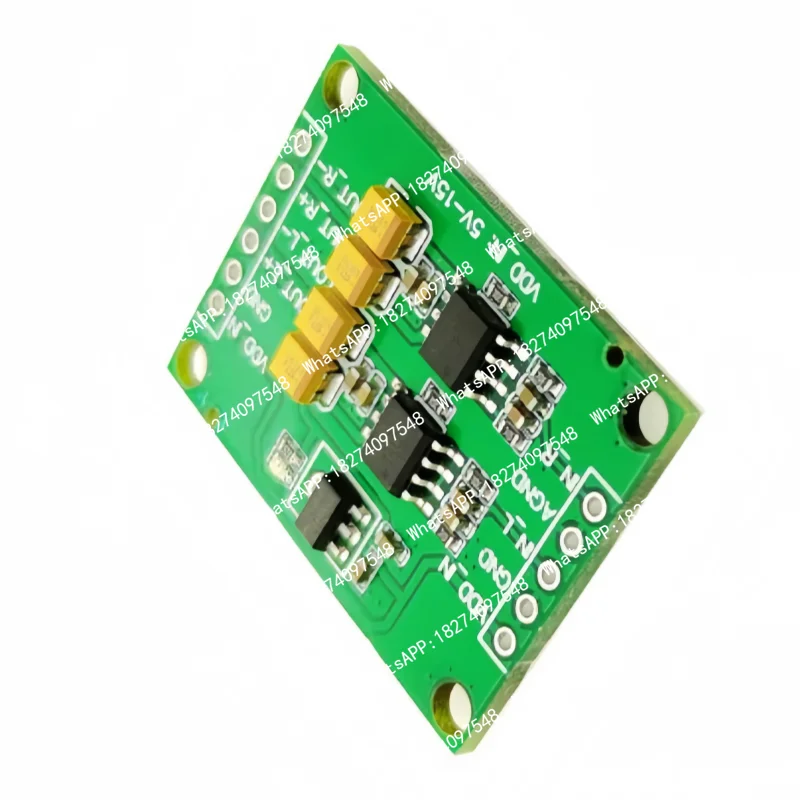 Audio single-ended analog input to differential balanced output module. Can directly drive headphones