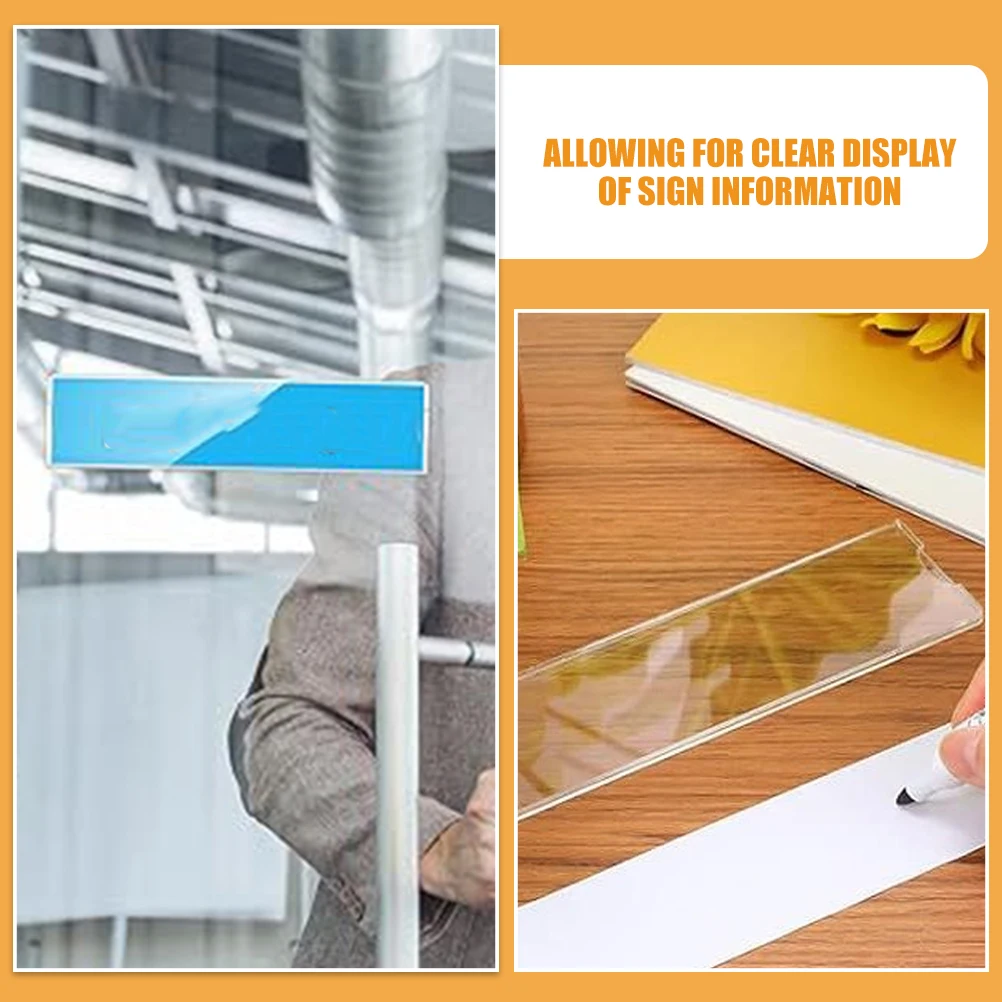 

6pcs Acrylic Name Plate Holder Clear Transparent Frame for Wall Door Office Desk Sign Display Frame Home Decor