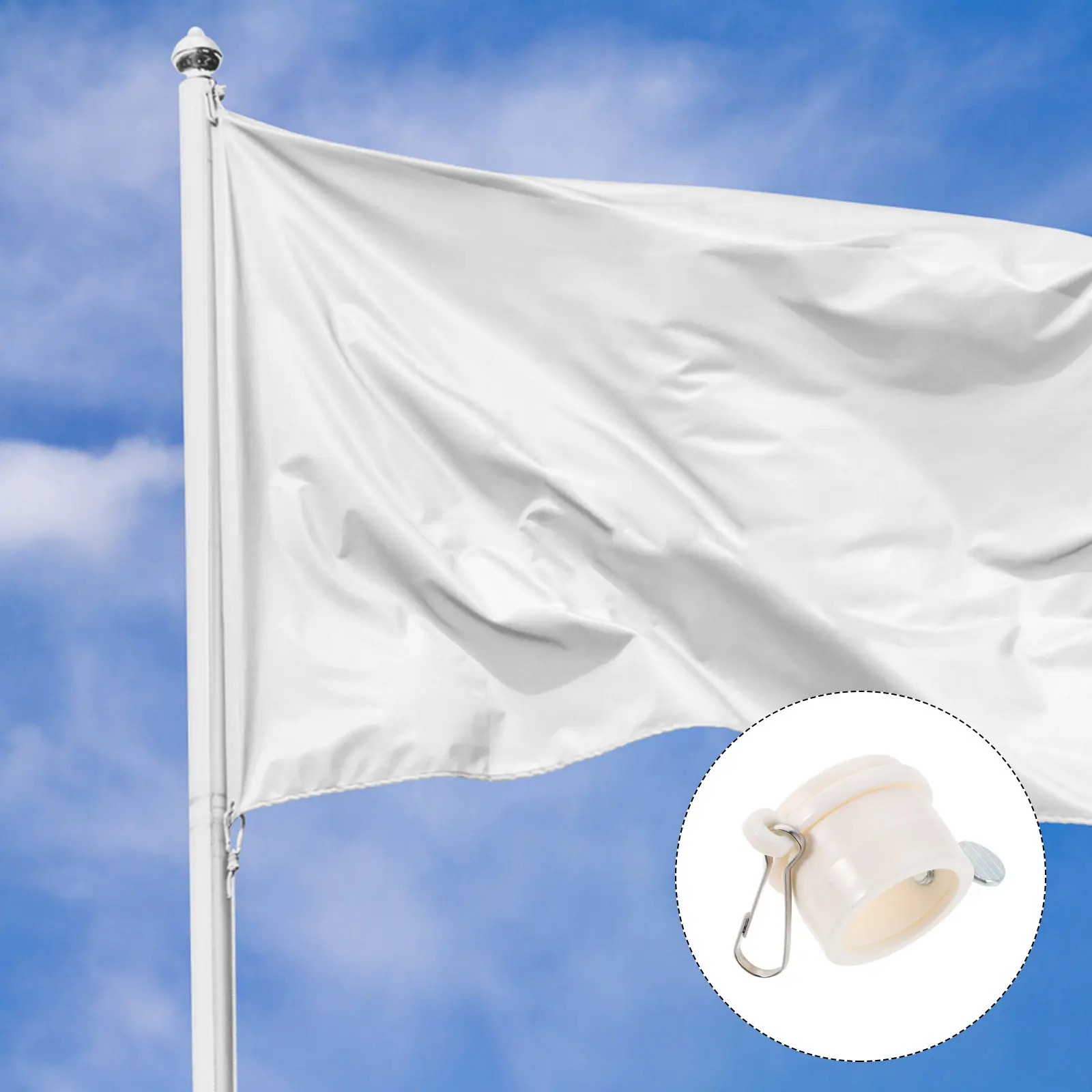 1Set Rotating Flag Pole Rings Swivel Flag Mounting Hardware Wind Rain Resistant Compact Design for Temporary