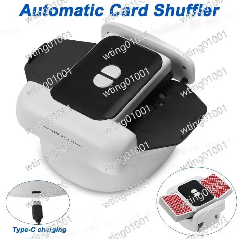 Automatic Playing Card Shuffler Mixer Poker Sorter Machine for Card Games Type-C Charging Rechargeable Battery