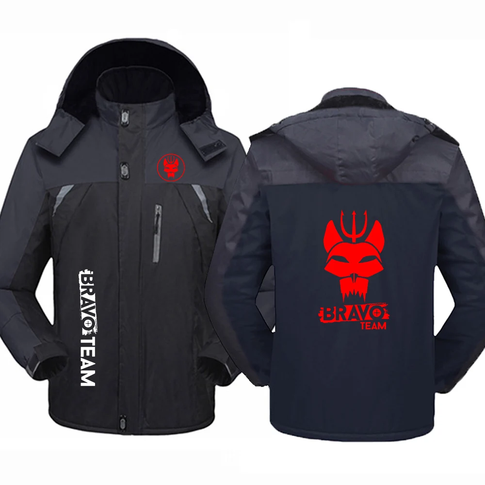 

Осенне-зимнее мужское пальто Bravo Team, символ печати, логотип команды, принт, роскошное лоскутное пальто, куртка с цветными блоками