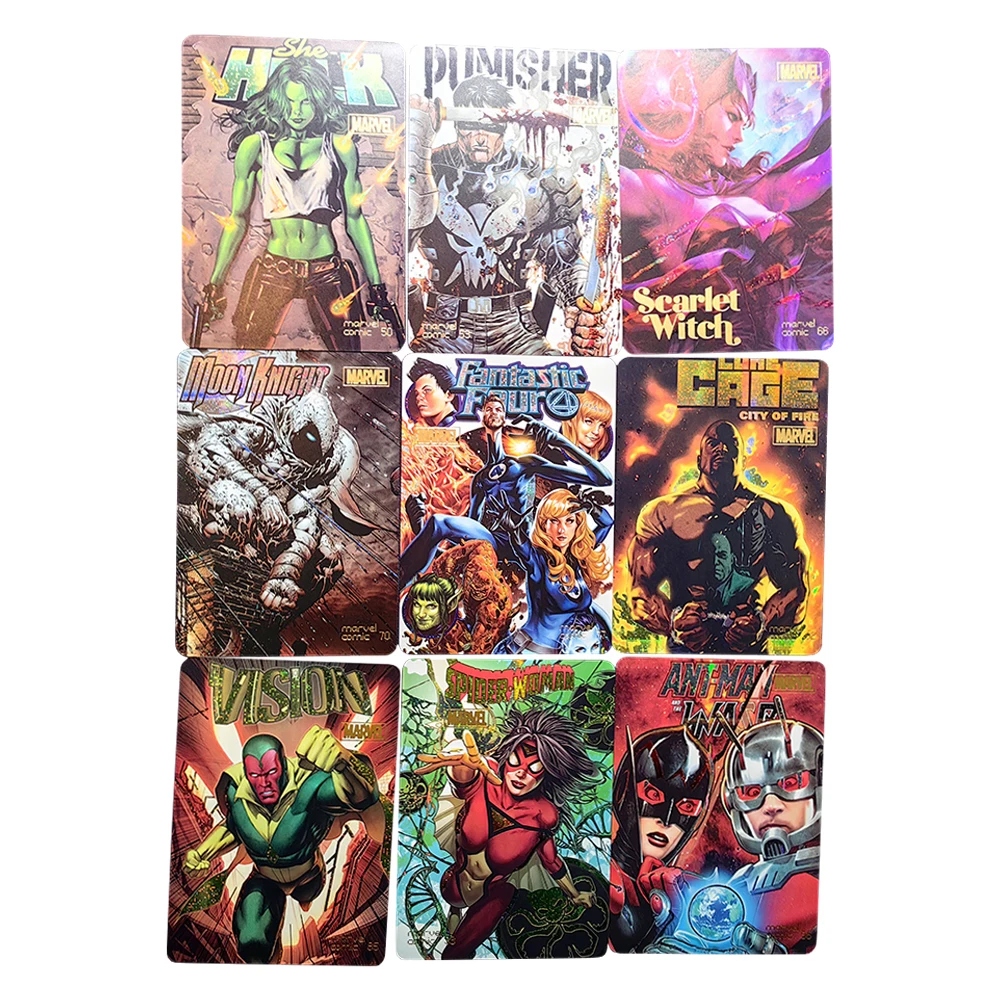 

9Pcs/set Super Hero Hot Stamping Flash Cards Game Anime Collection Cards Rare Card Toys Christmas Gift for Friends