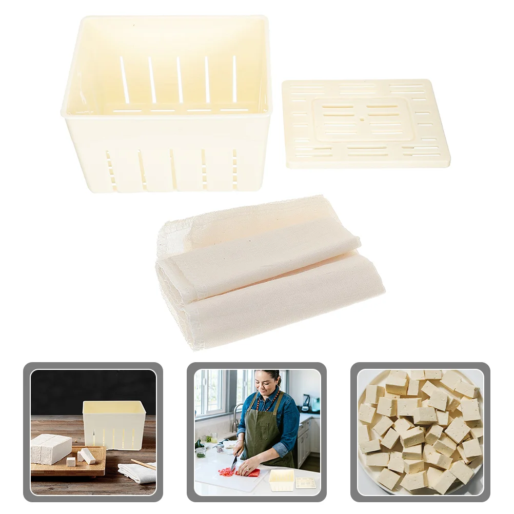 Homemade Tofu Stamper Mold Plastic Moulds Supplies Tools Molds Vegan Cheese Household Press Cover Making